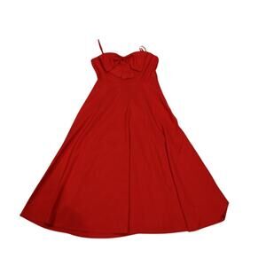 A New Day Red Christmas Bow Midi Dress